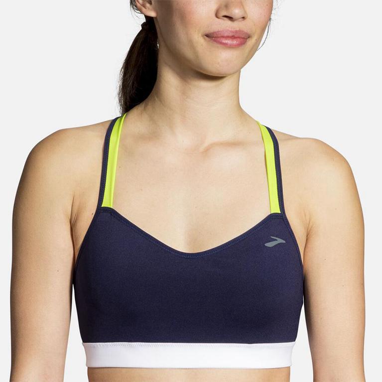 Brooks Uprise Crossback Running Bra - Women's - Blue (39217-CPGL)